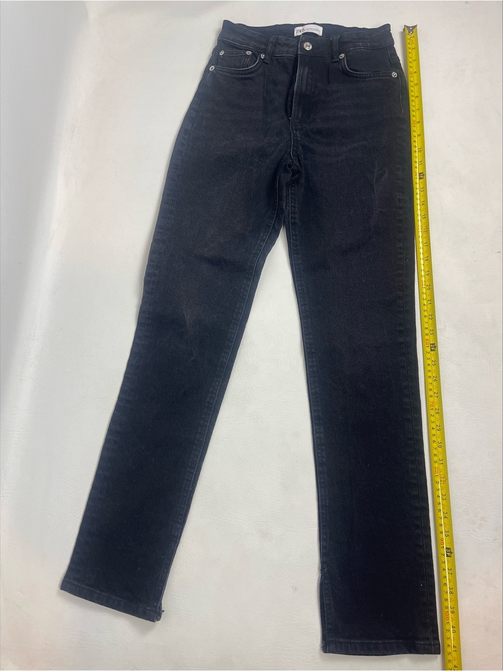 Zara High Rise Skinny Jeans Black Wash Size 4 - Picture 4 of 12